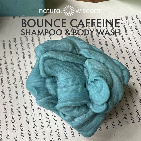 Caffeine Shampoo & Conditioner mit Jasmin- und Rosmarinölen. Anregend für feines lockiges Haar. Zero Waste Umweltfreundliche Haarpflege Bar.