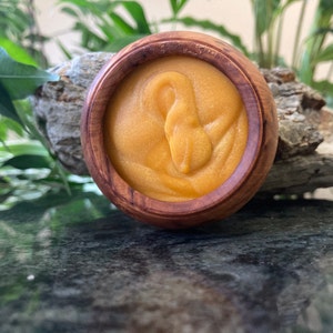 Organic Fruit & Flower Balm. Unscented for Sensitive Skin. Organic and vegan. Zero waste, wellbeing gift in a beautiful Cedarwood pod image 5