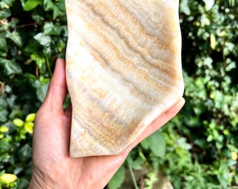 Honey Onyx Stone Soap Dish: Natural Spa Bathroom Decor