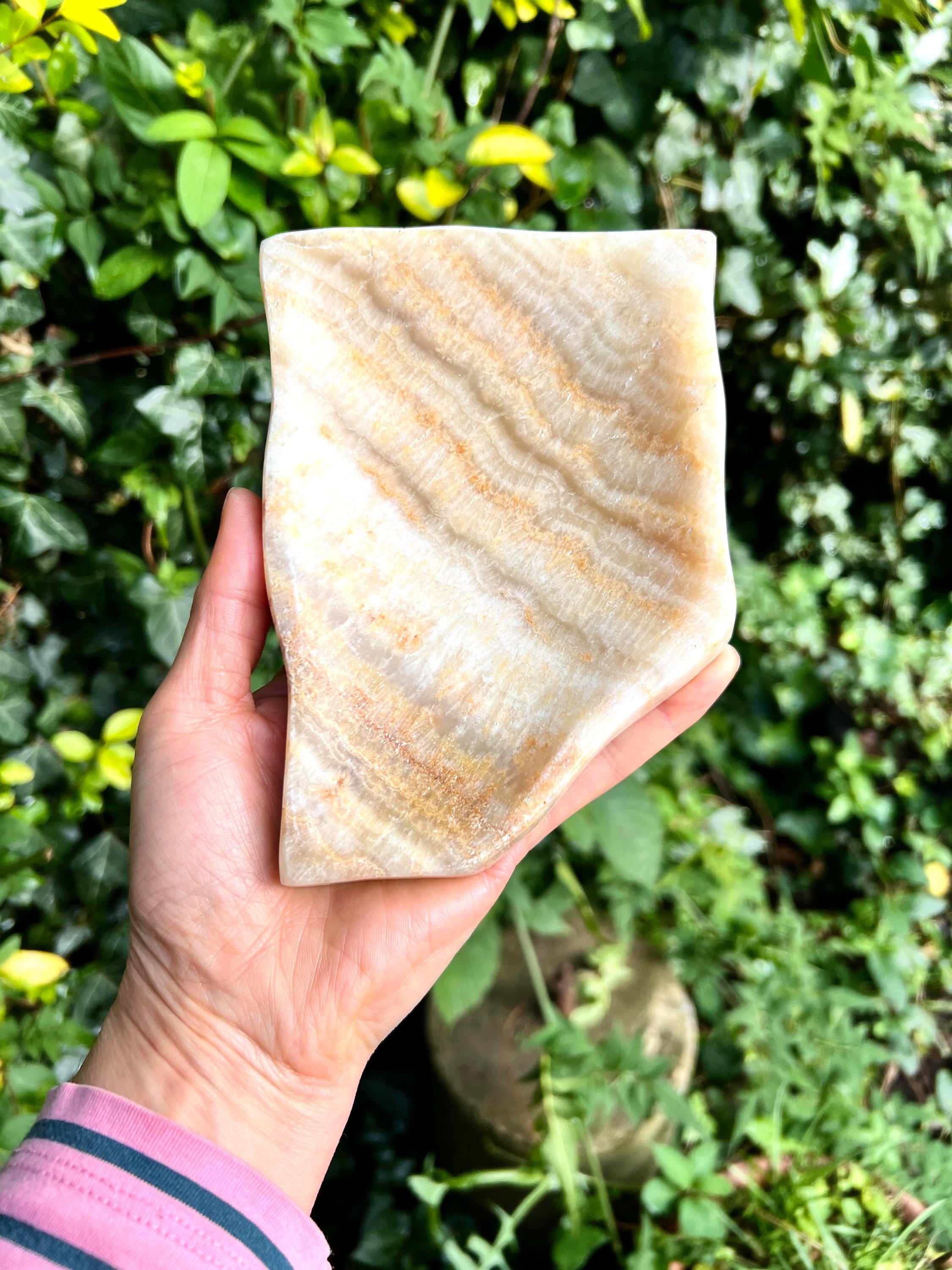Porte-savon En Onyx Marbre Naturel - Support Pierre Naturelle Poli 15x10cm - Déco Salle De Bain Chic Et Naturelle