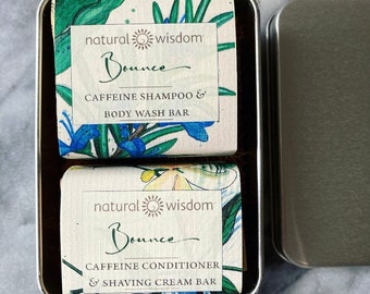 Hair & Body Wash Travel Set. Shampoo Bar Travel Tin. Shampoo Conditioner Carry Tin. Eco friendly gift. Travel size Wash Set. Eco Luxury gift