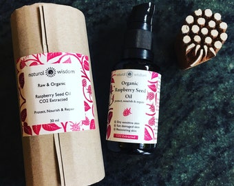 Organic Raspberry Seed Oil. Pure CO2 Extract. Oily Blemished Skin. Lightweight & easily absorbed.