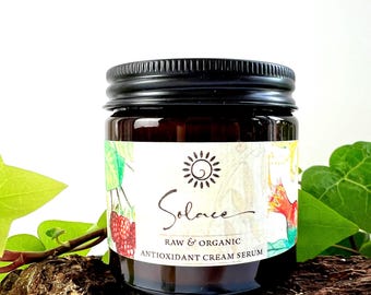 Bakuchiol and Vitamin C Face Cream Serum. Natural antioxidant moisturiser.