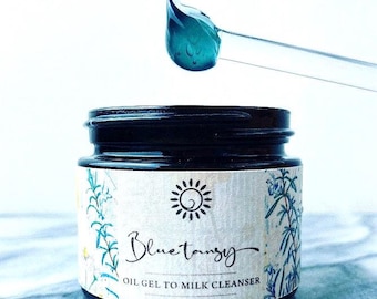 Organic Blue Tansy Oil Gel to Milk Facial Cleanser: Soothing for Sensitive Skin