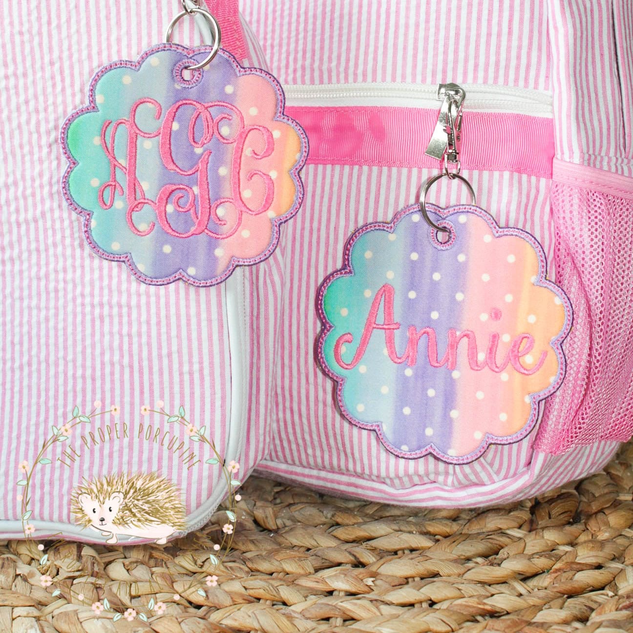 Embroidered personalized bag tag... perfect for backpacks Etsy