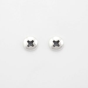 Flat head screw earrings hot sale