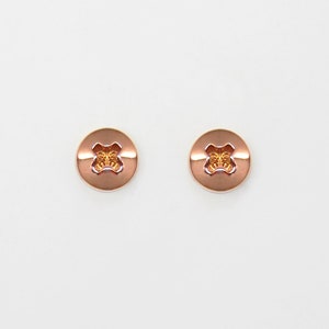 10k 14k Rose Gold Screw Stud Earrings for Men and Women. Handmade Solid Rose Gold Earrings. Hardware Jewelry. Rose Gold Screw Head Earrings.