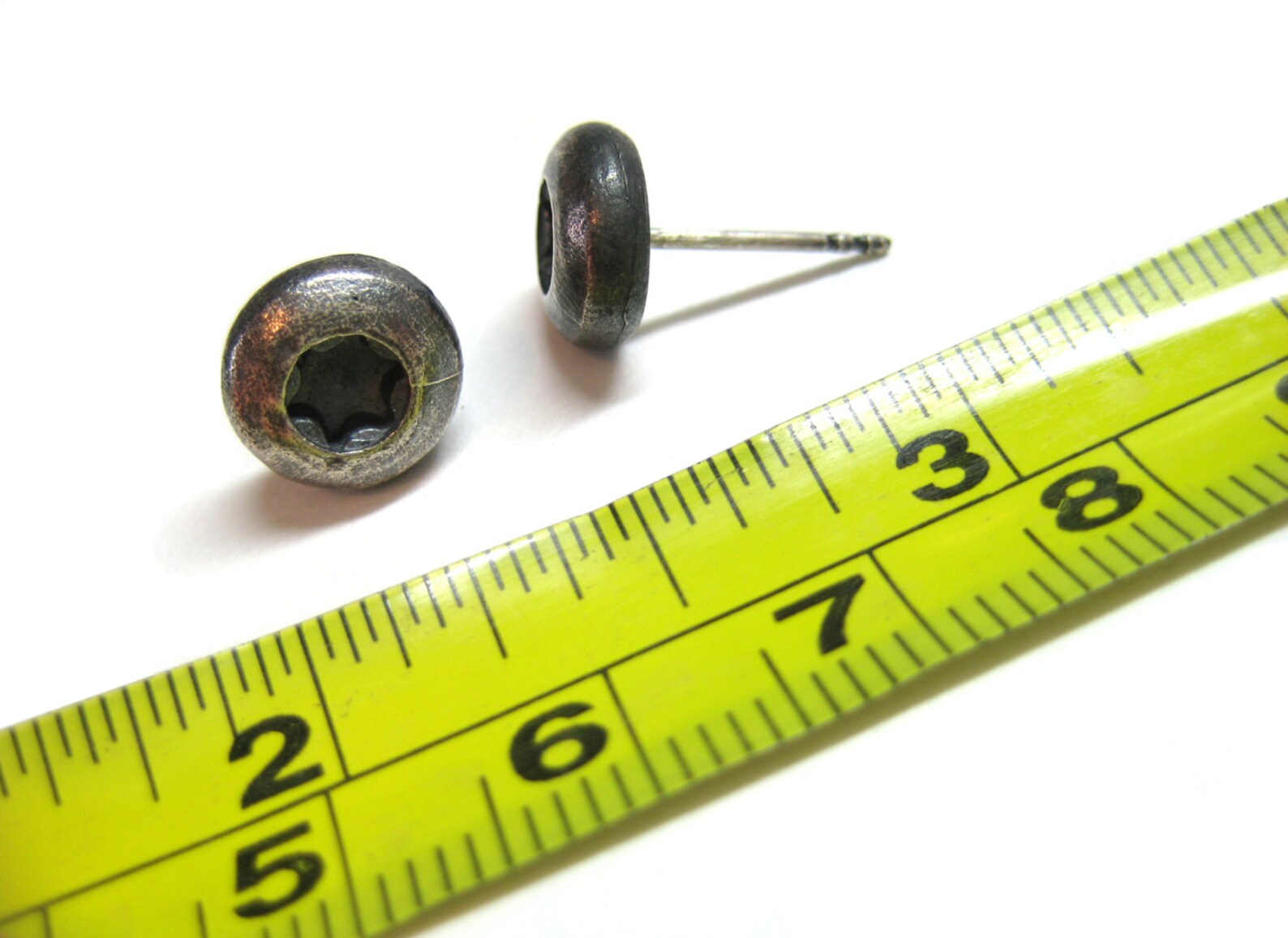 TORX Screw Head Stud Earrings in Oxidized Sterling SILVER for Etsy