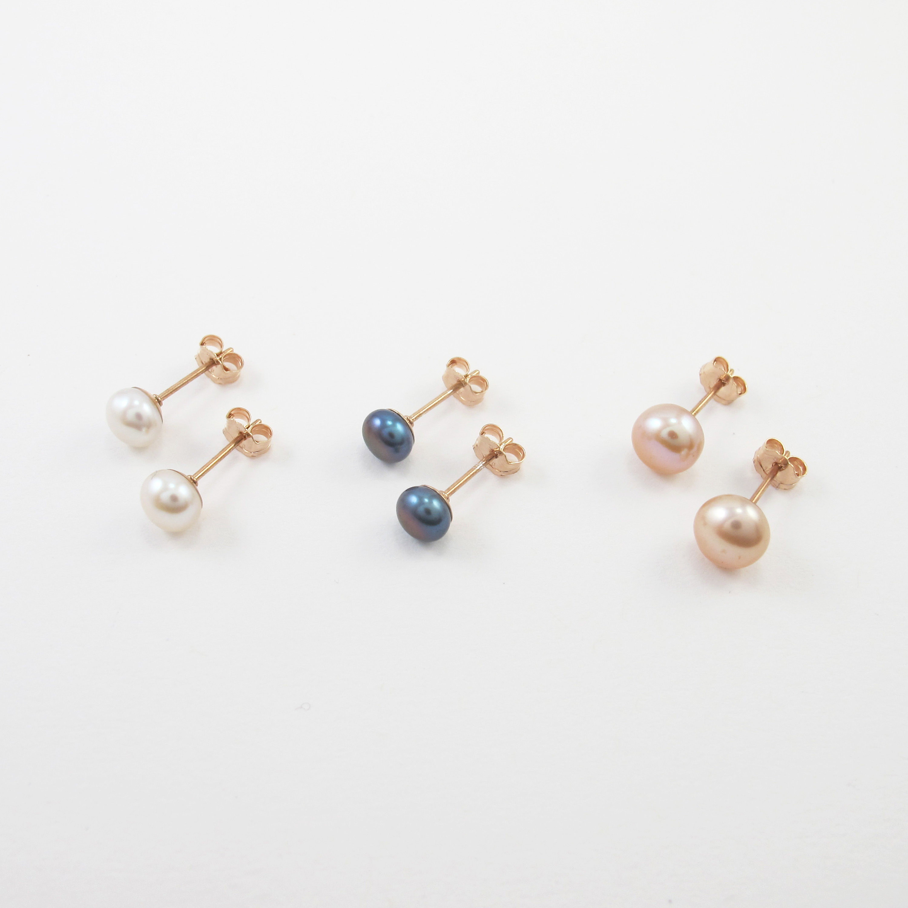 100% Genuine Freshwater PINK Pearl Earrings Studs 14k Gold Plated NEW 100% Genuine Freshwater PINK Pearl Earrings Studs 14k Gold Plated NEW