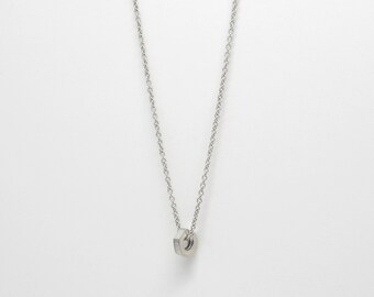 【STONEHENgE】Connection〜Silver Nut Twist Necklace SA24B29P Hardware Necklace for Men and Women. Small Silver Hex Nut