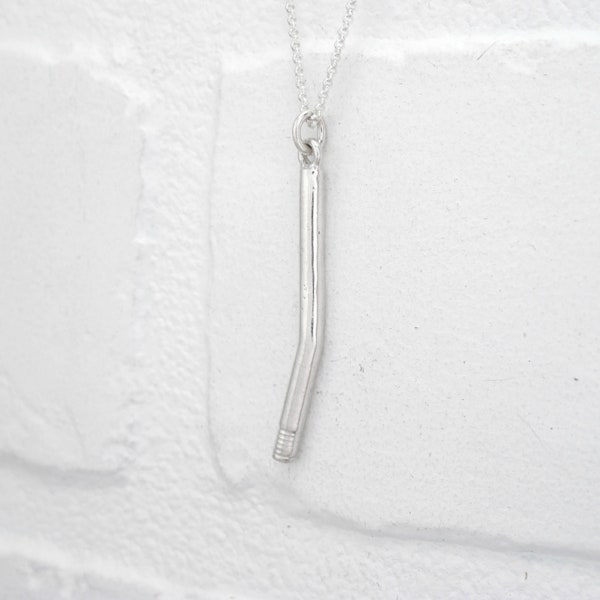 Sterling SILVER Clue PIPE Pendant. CLUE Weapon Token Necklace. Miniature pipe pendant on Sterling Silver Silver Chain. Cluedo Weapon Token.