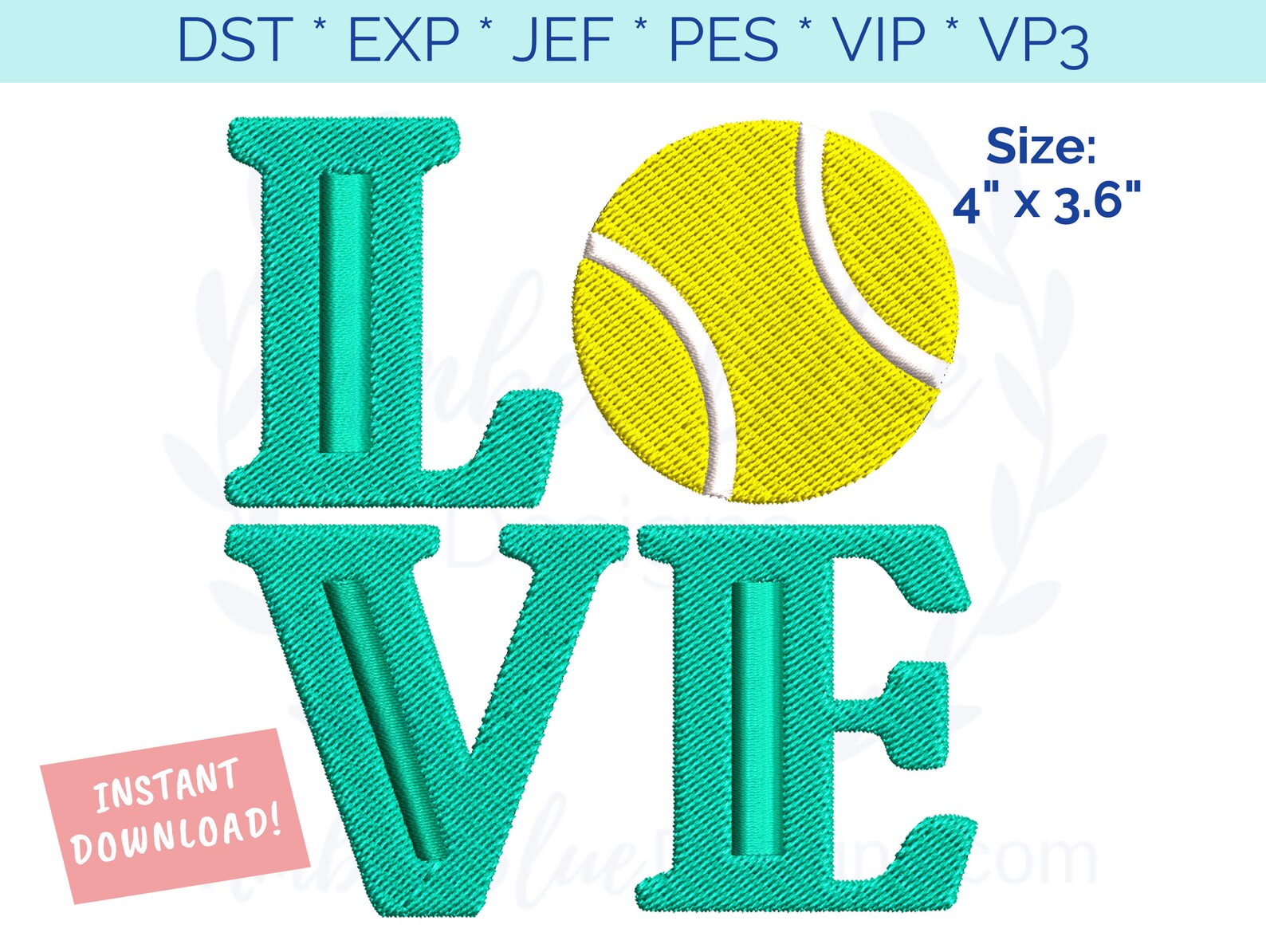 Love Tennis Embroidery File Sports Fan Tennis Ball Towel Bag Etsy