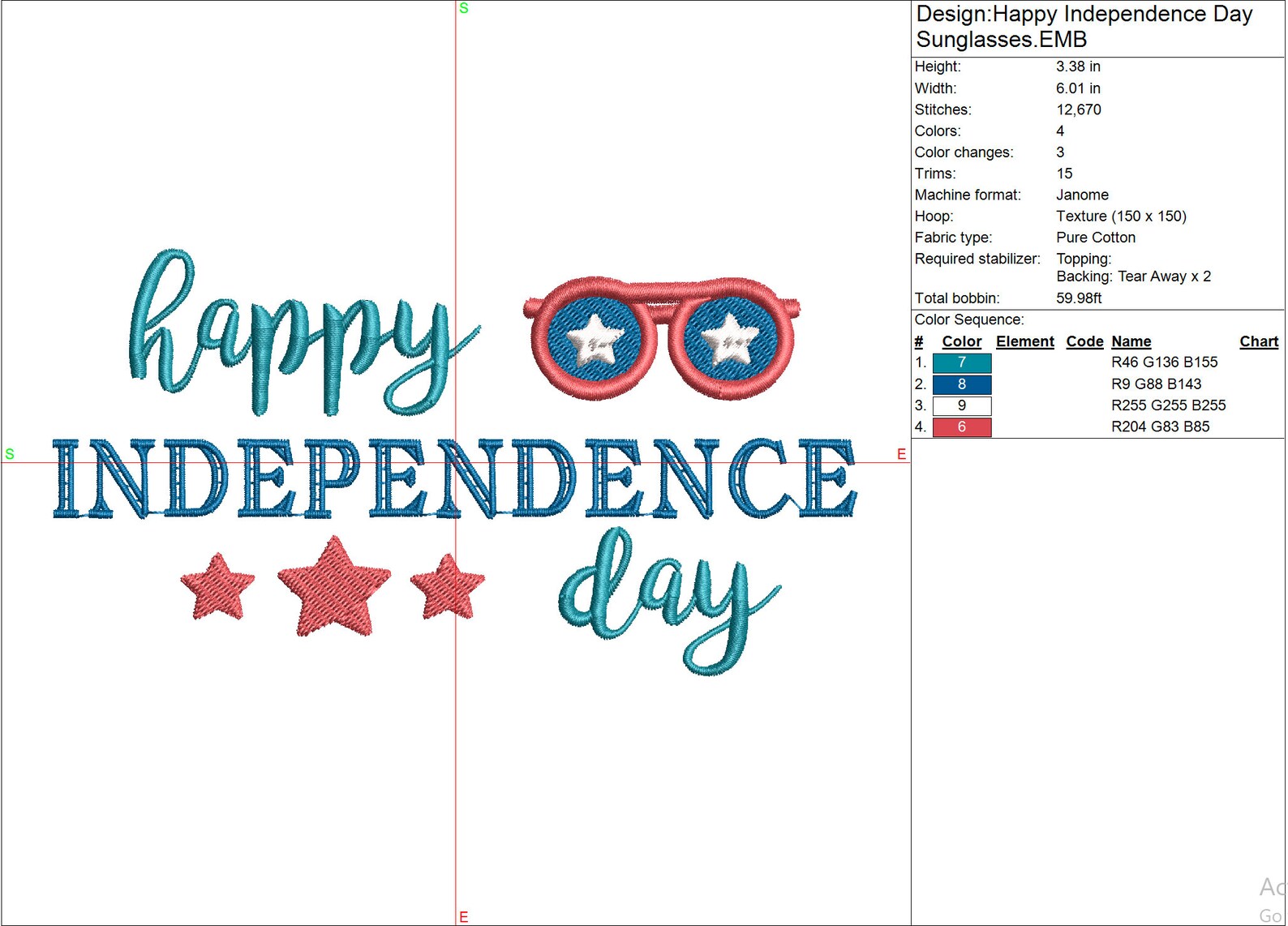 Happy independence day embroidery file july 4th patriotic  etsy