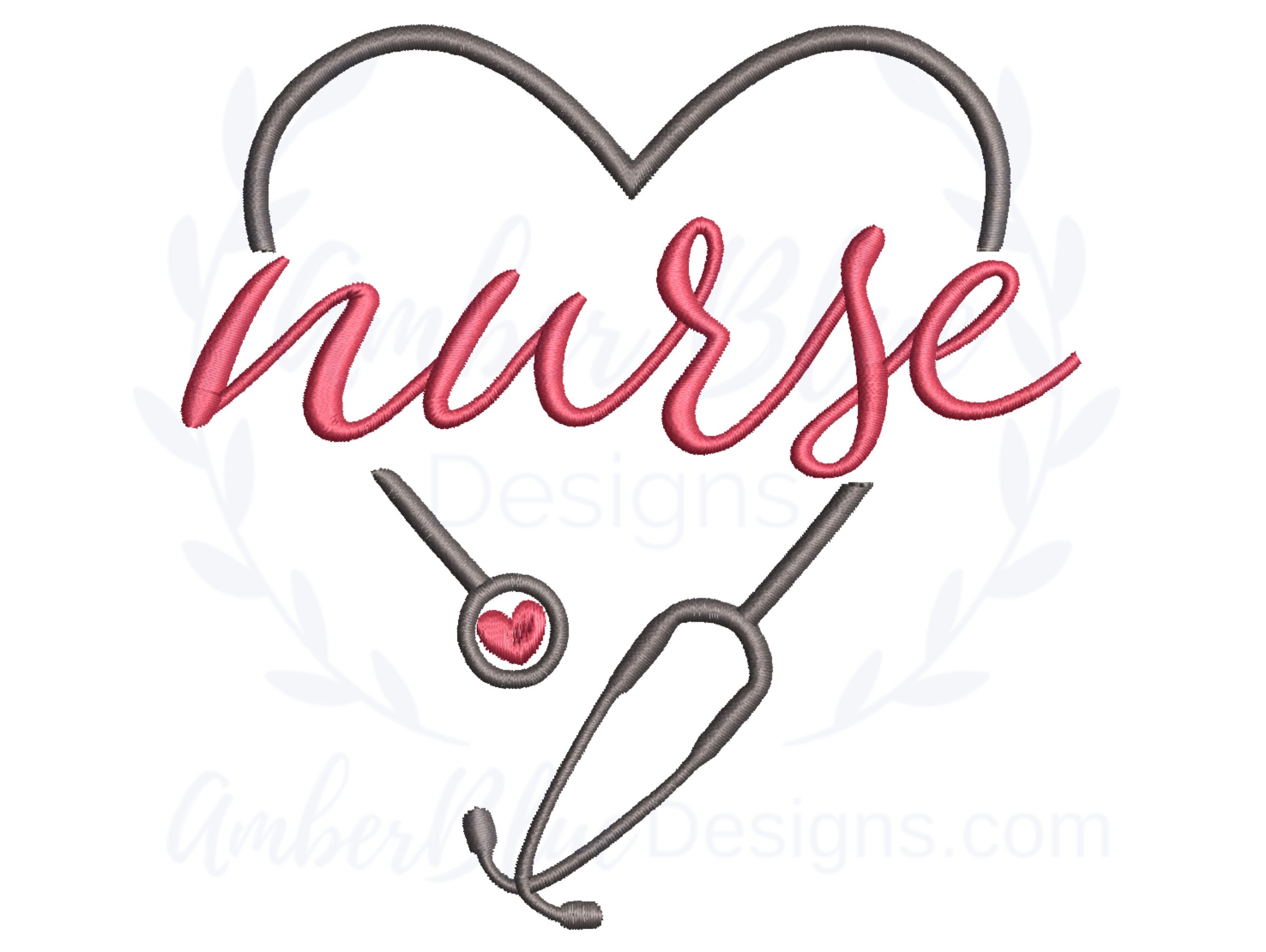 Nurse Heart Stethoscope Embroidery File Medical RN Registered - Etsy