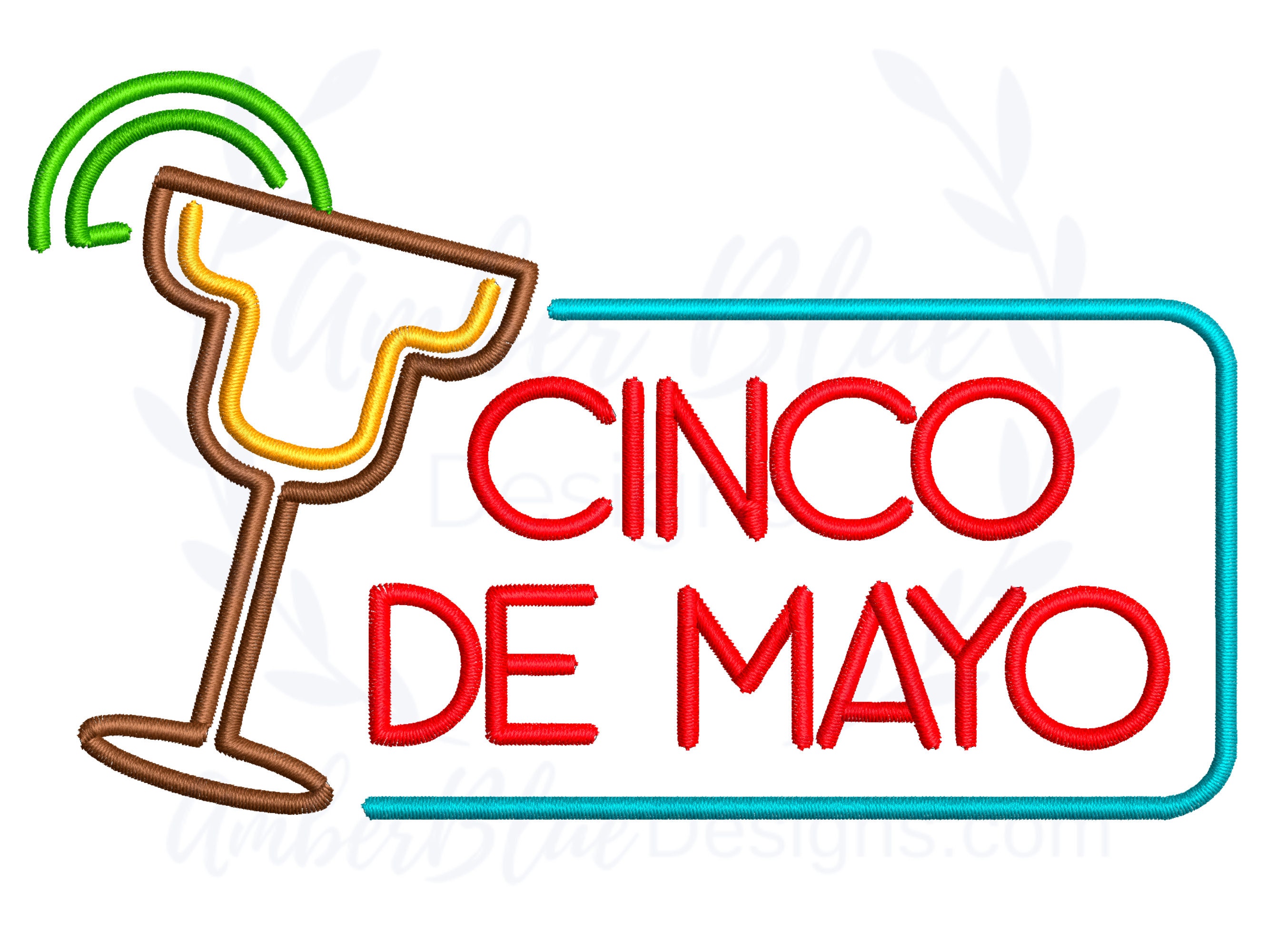 Cinco De Mayo Embroidery File Margarita Western Mexican - Etsy
