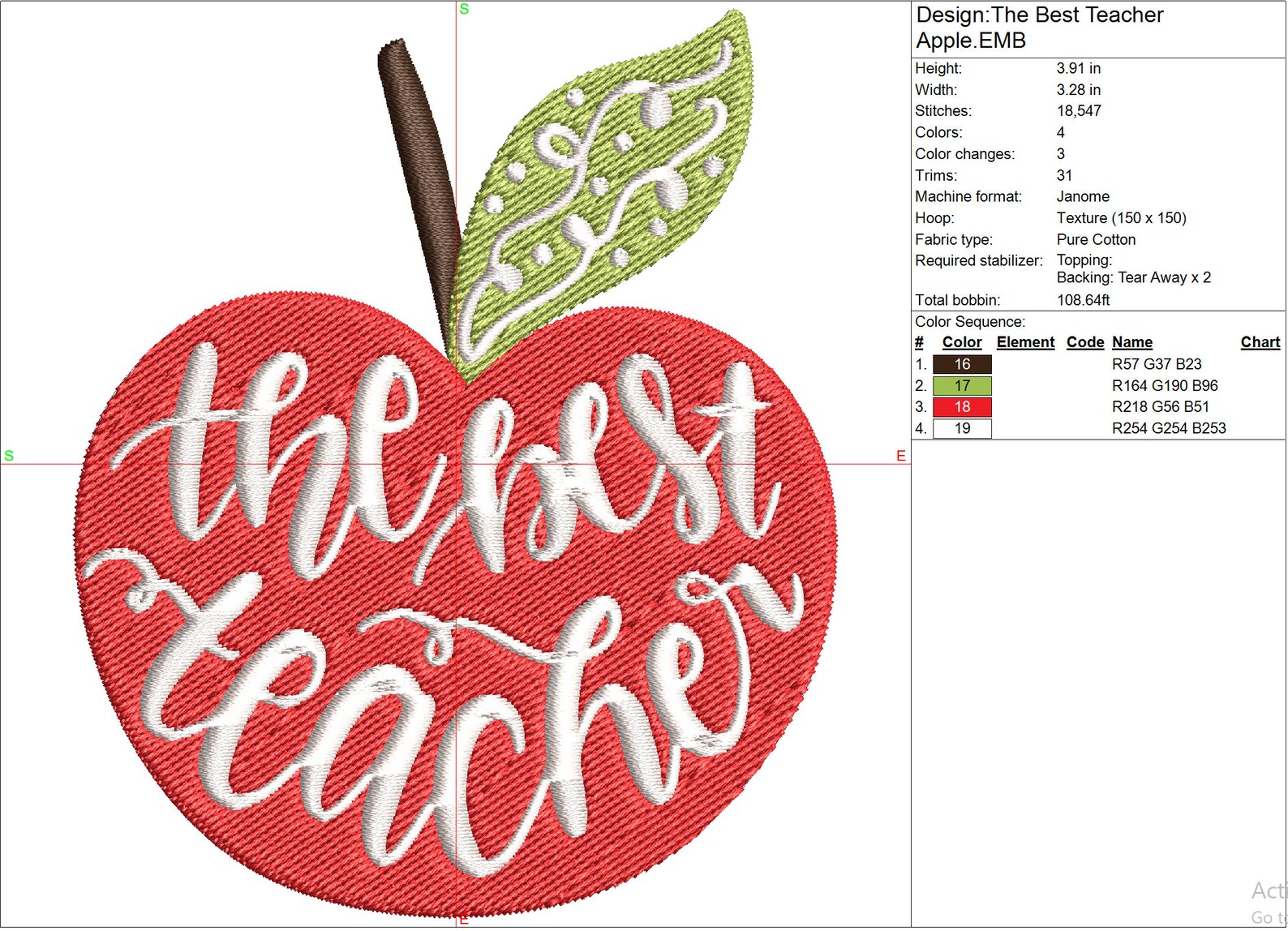 Teacher Gift Embroidery File BUNDLE Teacher Appreciation Gift Etsy