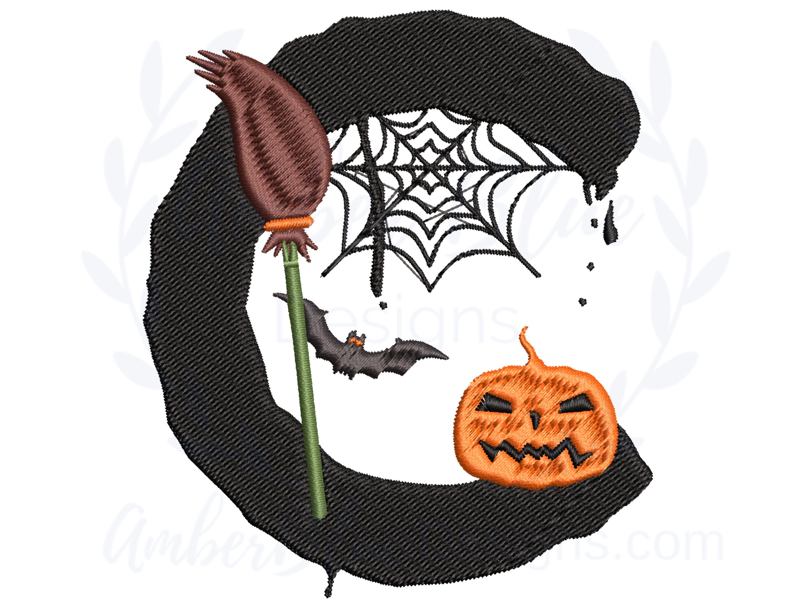 Halloween Letter C Embroidery File Spooky Fall October | Etsy