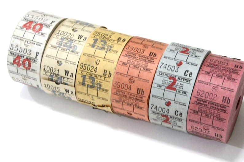 30 Vintage BUS TICKET 1960 s UK Set 6 Collage And Mixed Etsy