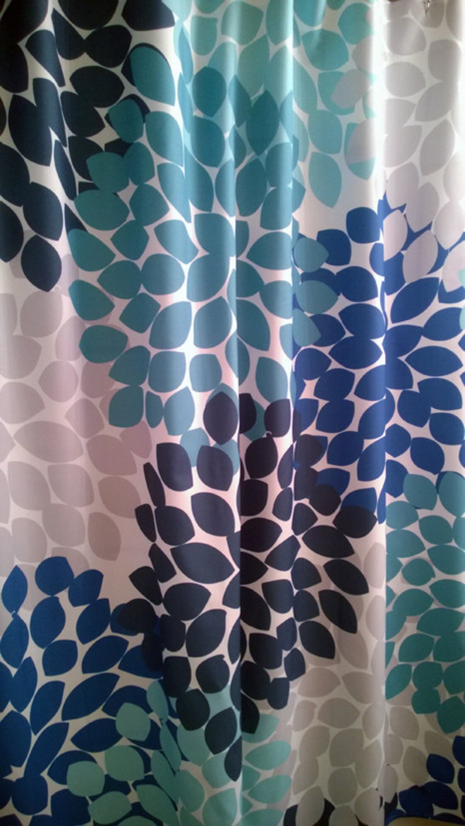 Shower Curtain in Blue and Gray Beach Inspired Floral Standard Etsy