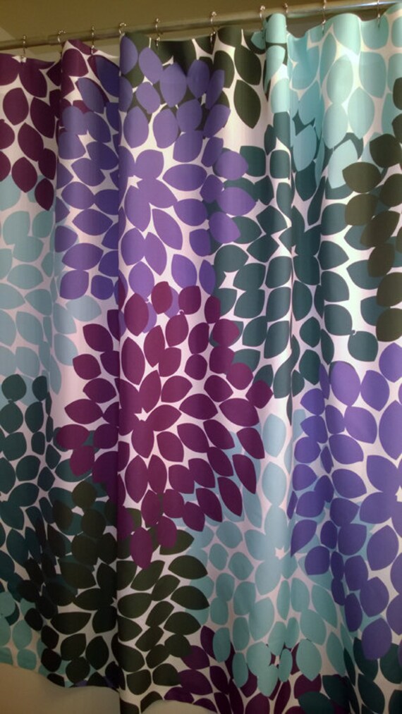 Shower Curtain In Purple Blue Green Inspired Fl Standard Shower Curtain In Purple Blue Green, Shower Curtain Purple And Green