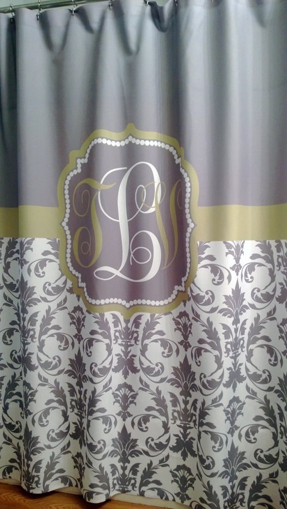 Shower Curtain Damask You Choose Colors 70 74 78 84 Or 96 Etsy