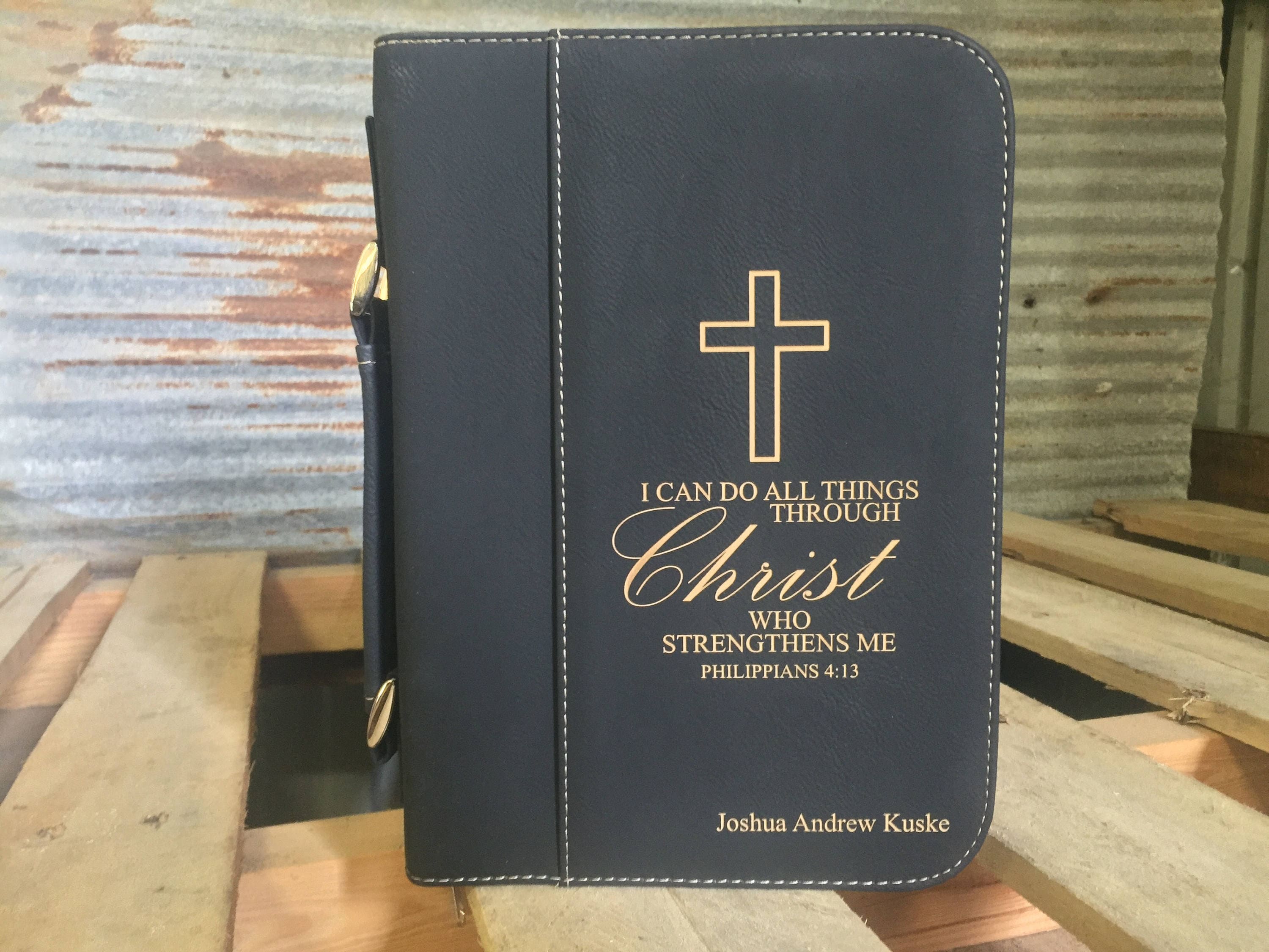 Leather bible cover custom personalized book cover bible protector