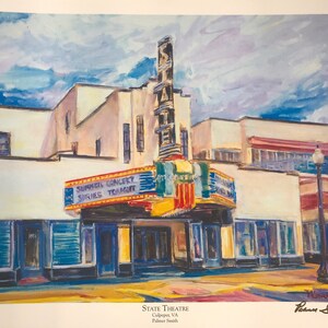 State Theatre in Culpeper, Virginia - Print of Painting by Palmer Smith