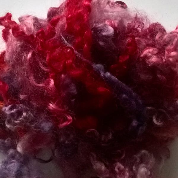 Teeswater Fibre lâche Purple Passion pour la filature et de l’artisanat en 50g