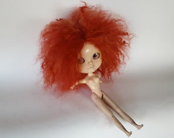 Mohair wild style ginger Doll Wig