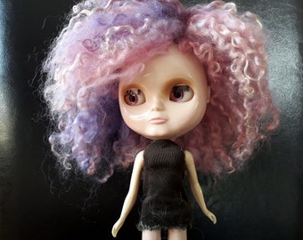 Doll Wig in Short Teaswater Locks Pinky Purple
