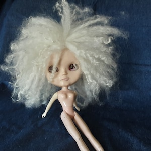 Mohair wild style white Doll Wig
