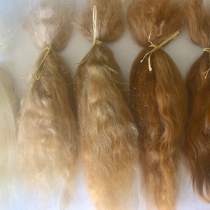 Suri Alpaca in Blondes and browns Super Soft Hair Fibre for doll making