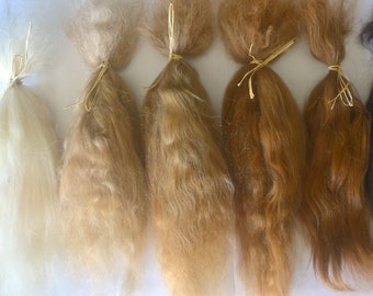 Suri Alpaca in Blondes and browns Super Soft Hair Fibre for doll making