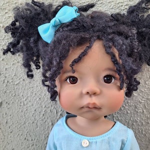 Doll Wig in Black Teeswater tight curls