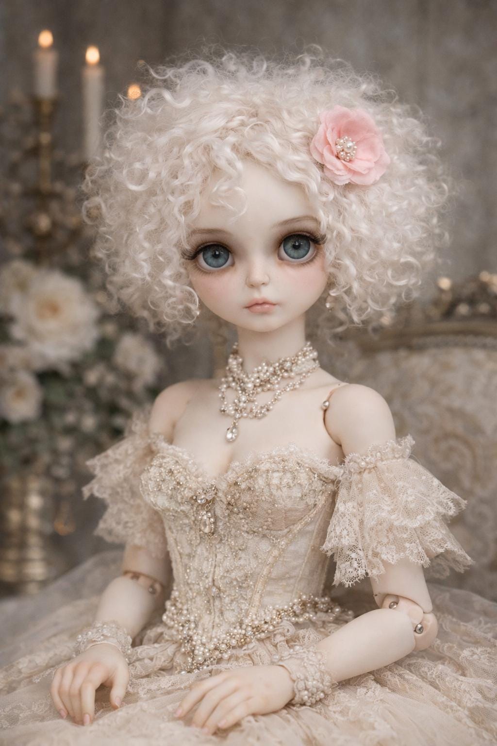 EJ.life Cheveux BJD Perruque de poupée droite Bang longueur d'épaule
