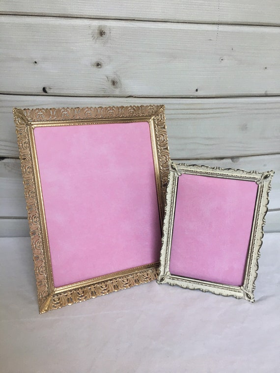 Gold White Metal Frames Vintage Antique Set of 2 Wedding Frames, Table Numbers Baby Nursery Shower Rococo Baroque Il_570xn