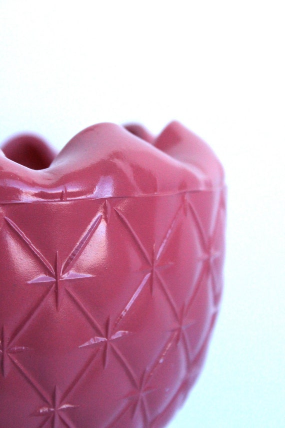 Pink Milkglass Candy Dish Vintage Shabby Chic, Flower Bowl Vase Candle Holder Il_570xn