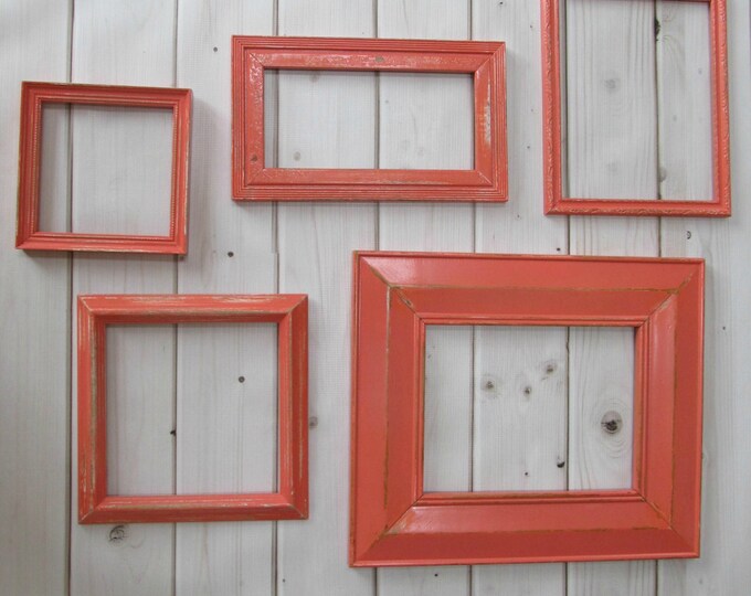 Picture Frame Grouping Coral Baby Nursery Frames Wedding Etsy