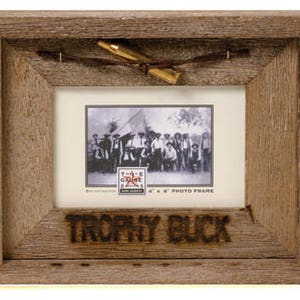 Barn Wood Rustic Picture Frame Trophy Buck. Choose your size frame.