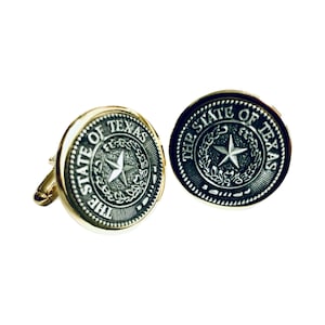 Texas State Seal Cuff Link Two Tone