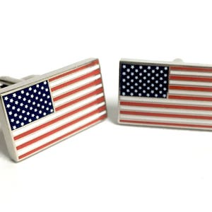 USA Flag Cuff Link Best Man Gift. Usher Gift. Father of the Bride. image 2