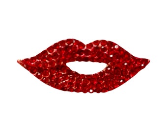 Rhinestone LIPS broach pin. Great for any event.