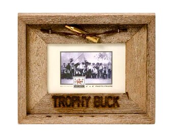 Barn Wood Rustic Picture Frame Trophy Buck. Choose your size frame.