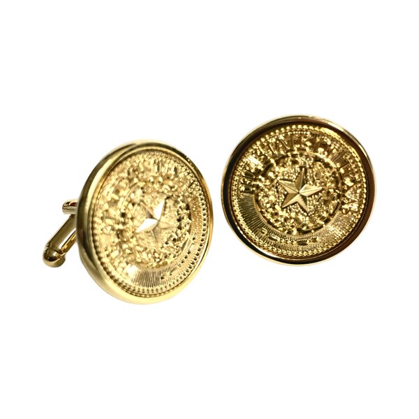 Texas State Seal Cuff Link Gold finish