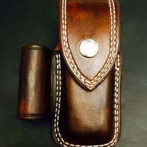 Nay&#39;s Custom Leather multi-tool case with a light loop