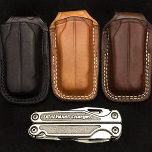 Nays Custom leather open top sheath for the Leatherman Charge