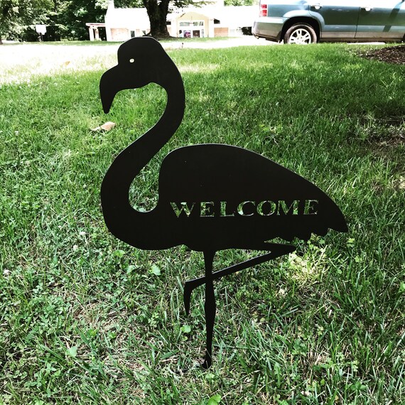 Flamingo Welcome Yard Decor Etsy