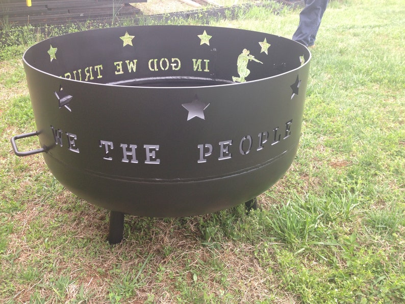 30 Solid Rim Fire Pit Firepit Custom Fire Pit Etsy