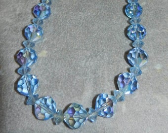 Necklace Blue Crystal Vintage