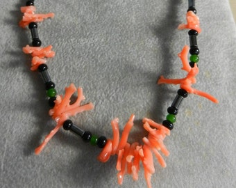 Necklace Branch Coral and Hematite Necklace Vintage